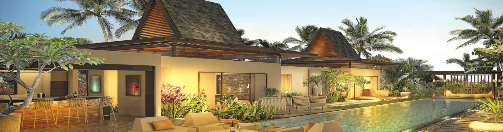 Vue villa extérieur